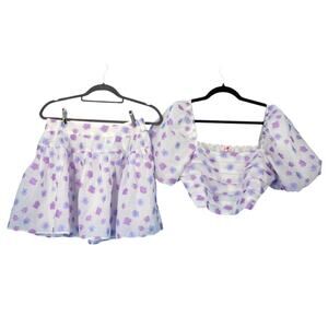 Buddy Love White Floral 2 Piece Set Size Medium
